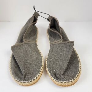 NEW H&M Men's Gray Espadrille Sandals Traditional Jute Soles, sz 10.5